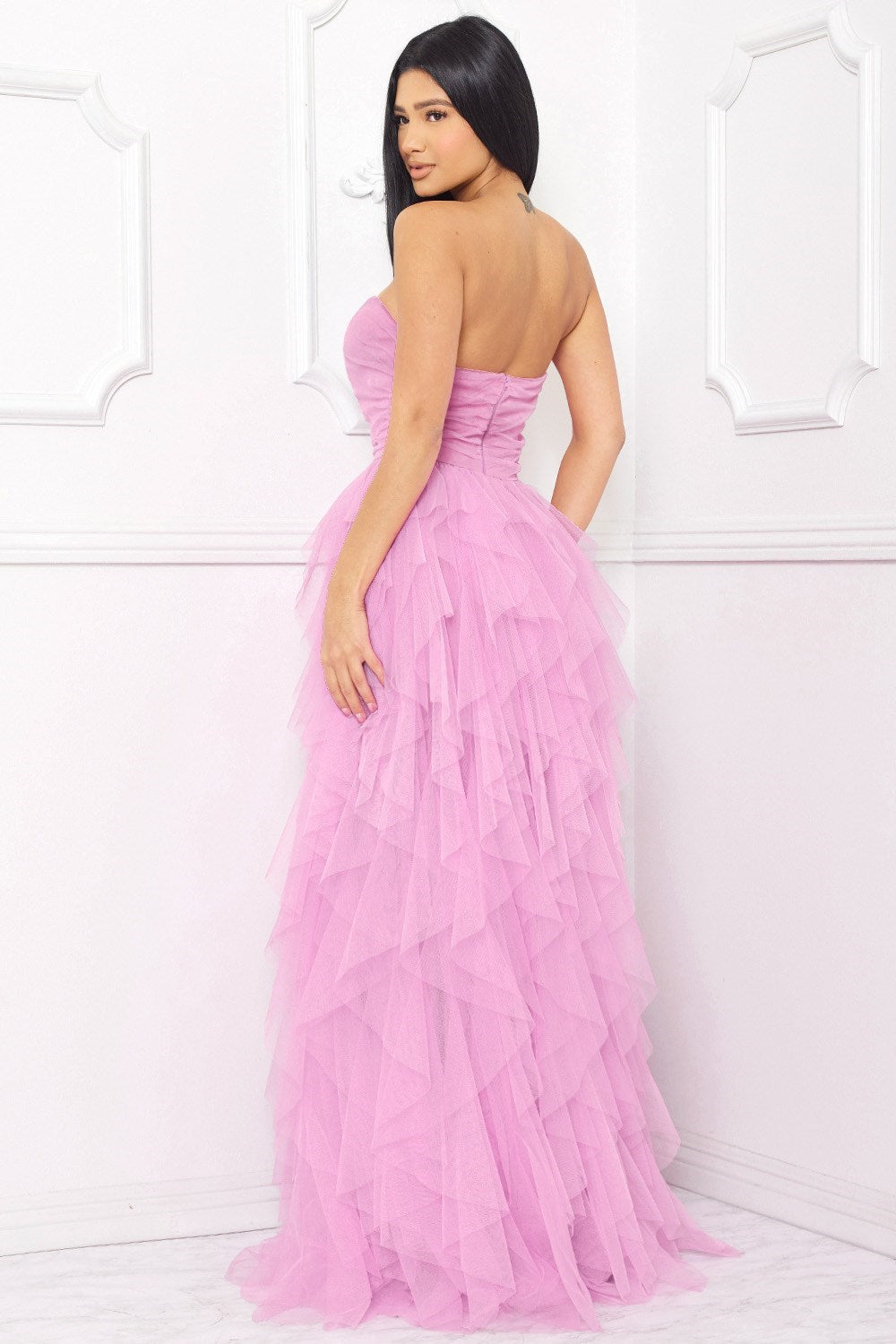 Vestido Ruffle Strapless