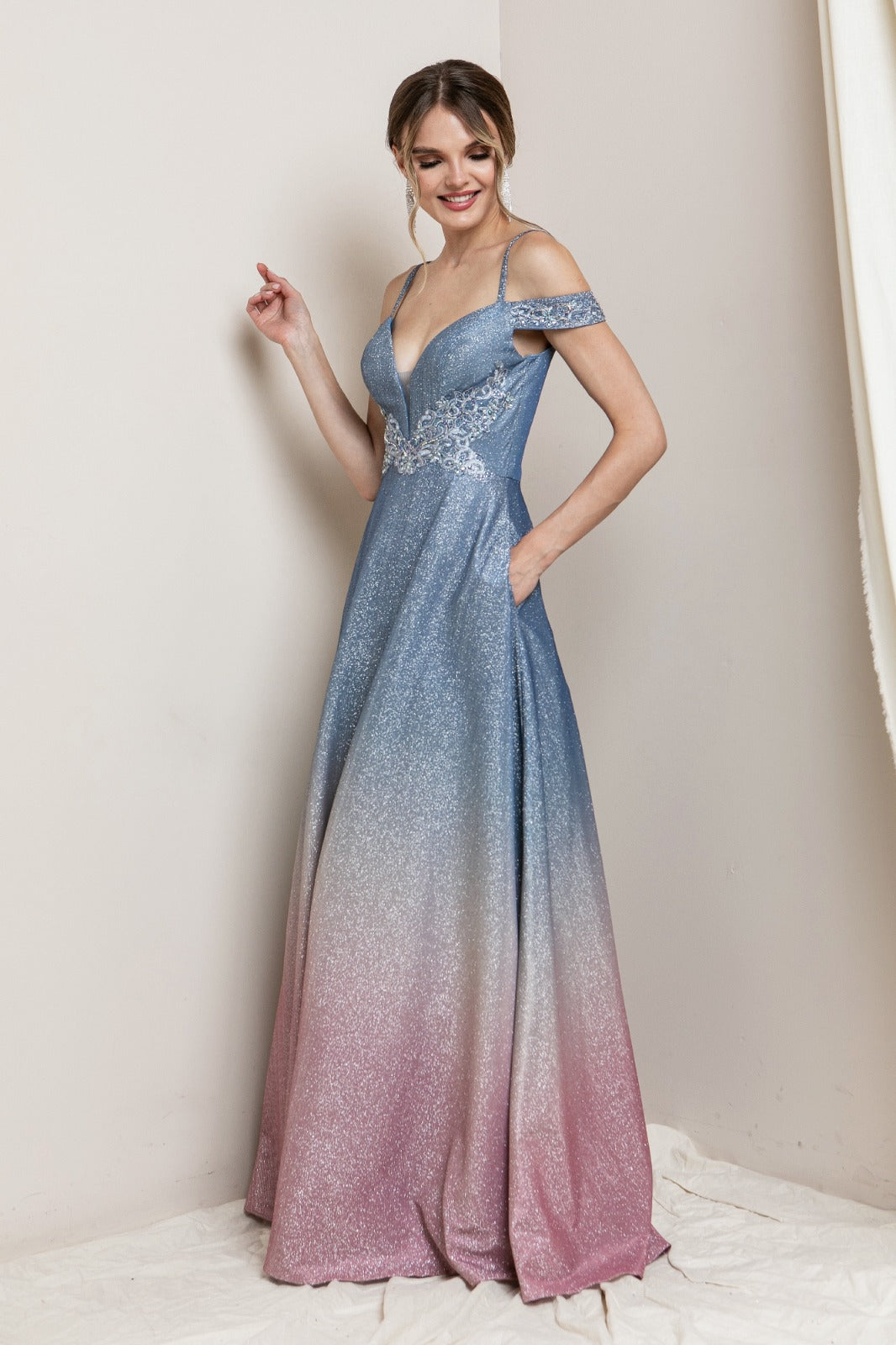 Vestido Foliage Royal
