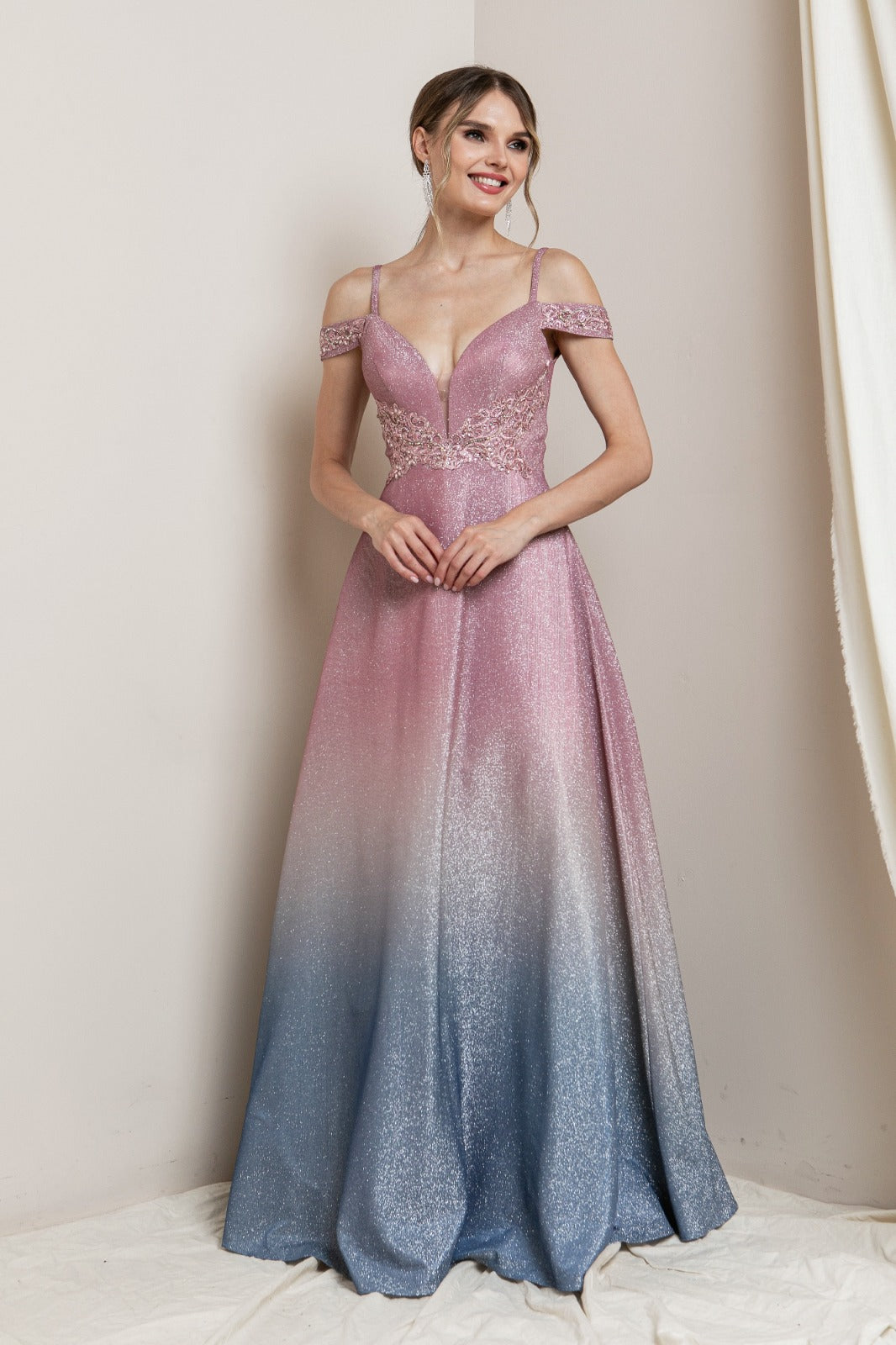 Vestido Foliage Royal