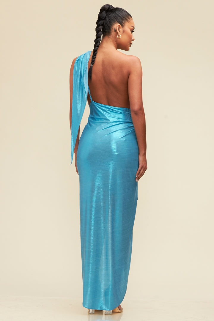 Vestido Metallic Drape