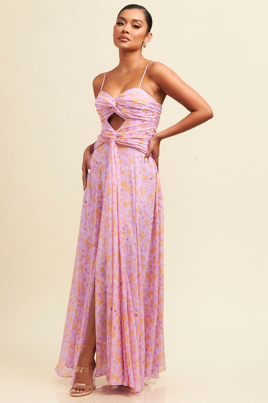 Vestido Floral Draped